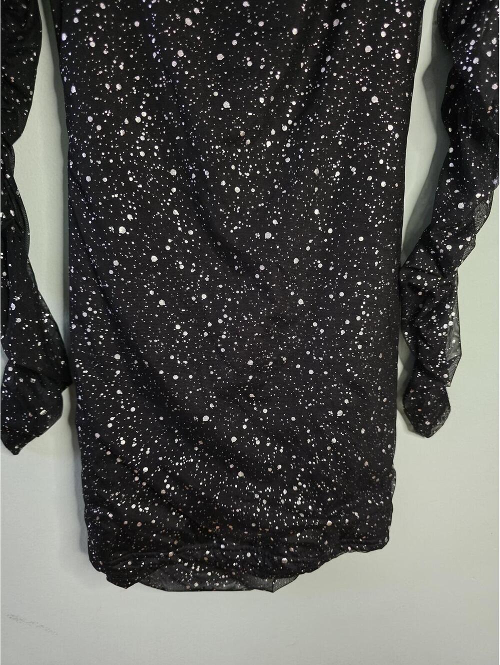 Mxrag Women's Black Sparkle Long Sleeve Bodycon Mini Dress,chic,ellegant Size S - Picture 10 of 16